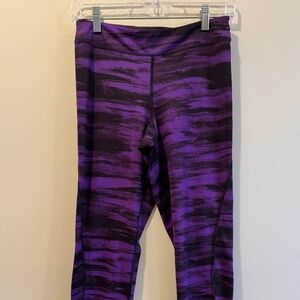 Champion Purple and Black Striped Athletic Leggings